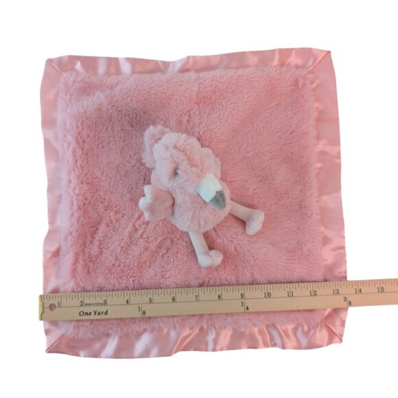 Cloud Island Pink Flamingo Lovey Baby Security Blanket Satin Trim & Back - Picture 5 of 6